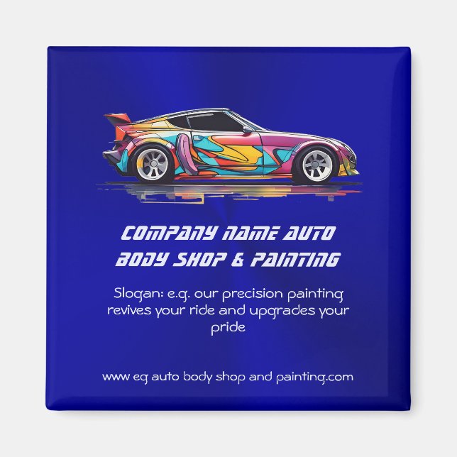 Auto body shop and precision painting magnet (Front)