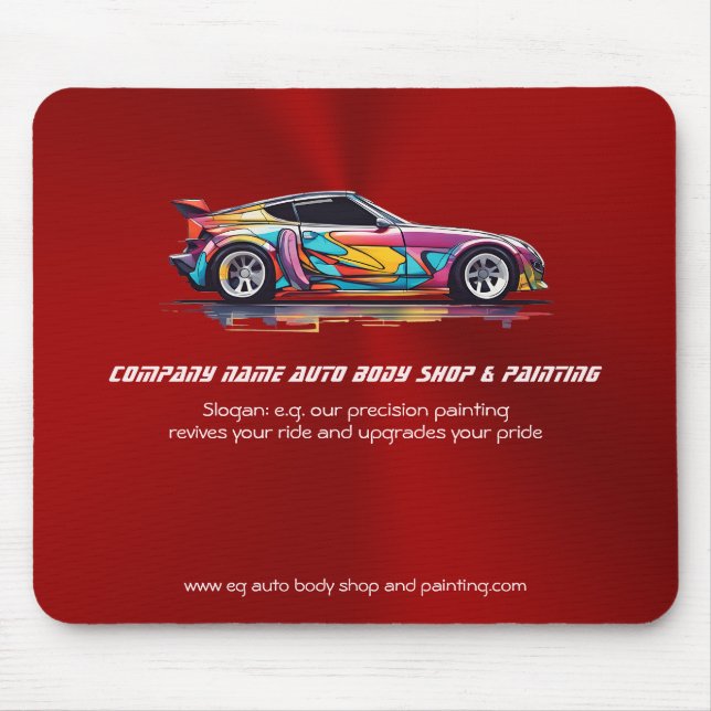 Auto body shop and precision painting mouse pad (Front)