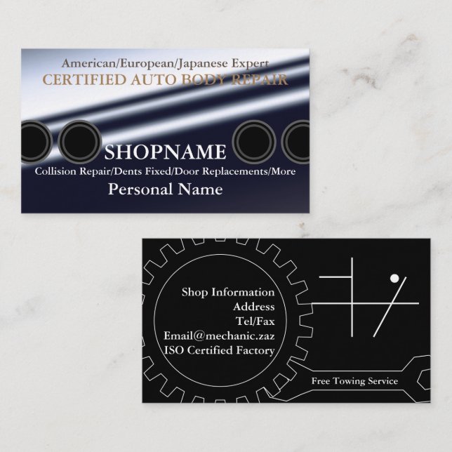 Auto Body Shop Business Card (Front/Back)