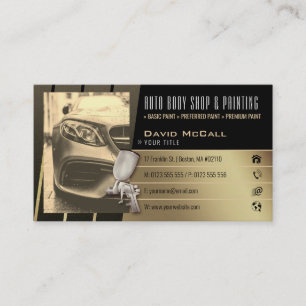 Auto Body Shop & Painting   Paint Sprayer Business Card