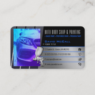 Auto Body Shop & Painting Paint Sprayer Business Card