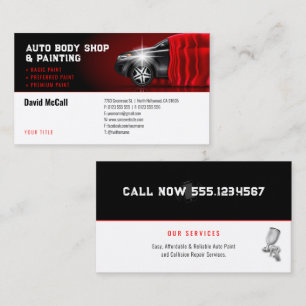 Auto Body Shop & Painting   Paint Sprayer Business Card