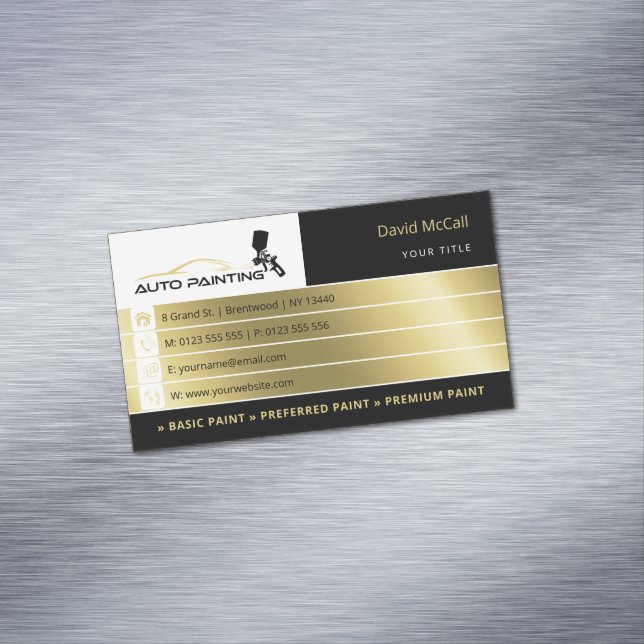Auto Body Shop & Painting | Paint Sprayer Magnetic Business Card (In Situ)