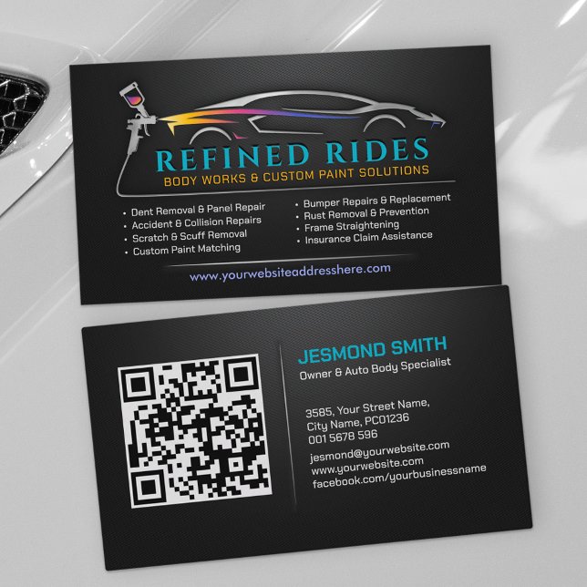 Auto Body Work Custom Car Paint Business Card (Creator Uploaded)
