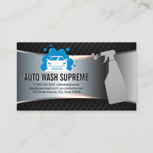 Auto Bubbles Logo Car Wash Spray Bottle Business Card