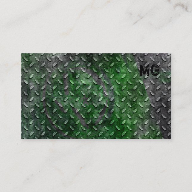 Auto Business Card Construction Contractor Metal 2 (Front)