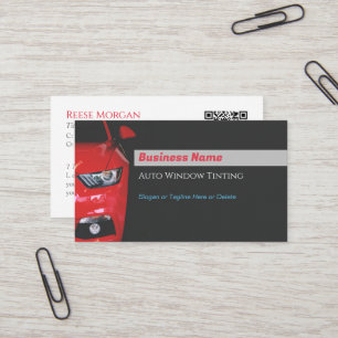 Auto Business, Red Sports Car, Generate QR Code Business Card