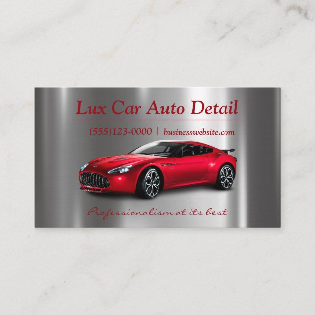Auto Car Detail Wash Service Business Card (Front)
