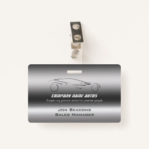 Auto Car on Brushed Steel - Sportscar template ID Badge