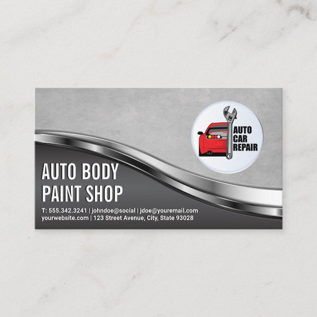 Auto Car Repair Logo | Mechanic Business Card (Front)