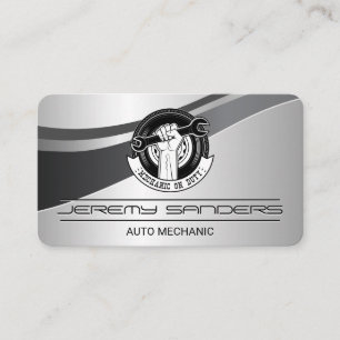 Auto Car Repair Logo Mechanic on Duty Business Card