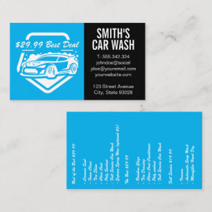 Auto Car Wash   Cleaning Service Business Car Card