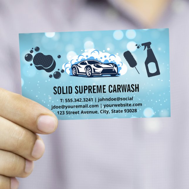 Auto Car Wash Cleaning Services Business Card (Creator Uploaded)