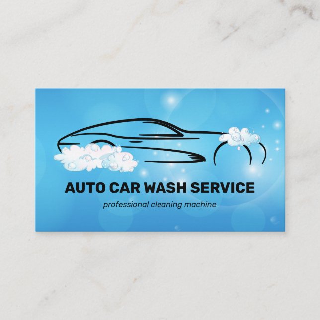 Auto Car Wash Cleaning Services Business Card (Front)