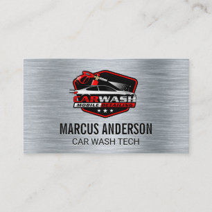 Auto Car Wash Logo Cleaning Shop Business Card