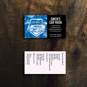 Auto Car Wash Logo   Soap Bubbles Business Card