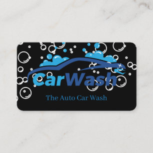 Auto Car Wash   Soap Bubbles   Car Cleaning Business Card