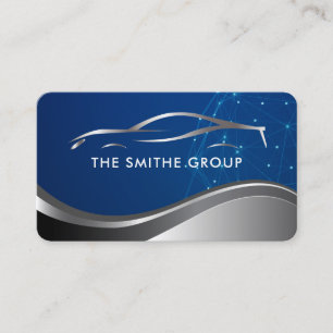 Auto Care Services   Sports Car Metallic Logo Business Card