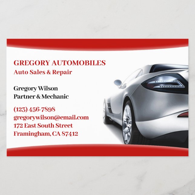 Auto Cars Flyer (Front)