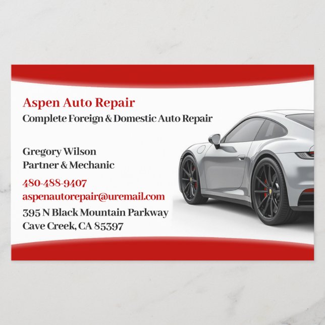 Auto Cars Flyer (Front)