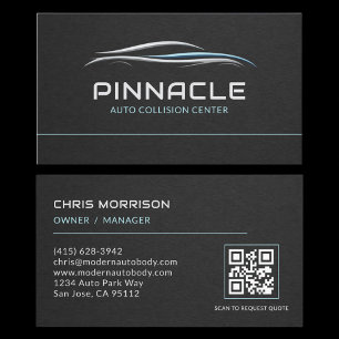 Auto Collision Center QR Code Professional Business Card