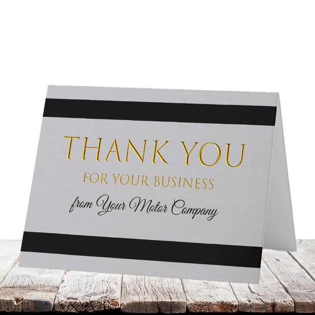 Auto Dealer "Metal Look" Car Sales Thank You Note Card (Creator Uploaded)