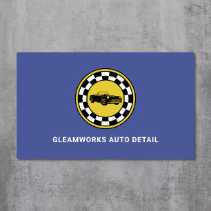 Auto Detail Car Wash Modern Automotive Chequer Business Card