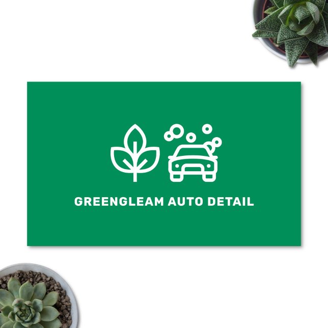 Auto Detail Car Wash Valeting Eco Green Business Card (Auto detail business card)