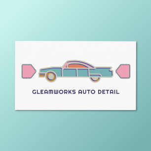 Auto Detail Car Wash Valeting Retro Cool Business Card