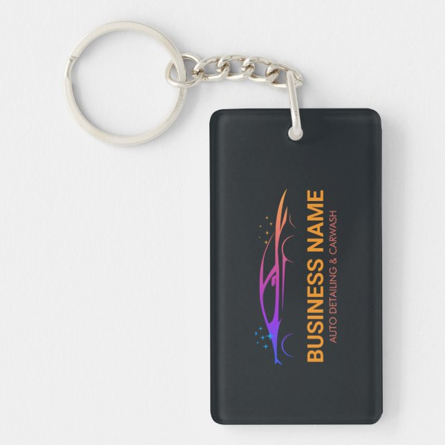 Auto Detailing and Car Wash Personalised Key Ring (Front)