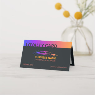 Auto Detailing and Car Wash Personalised  Loyalty Card