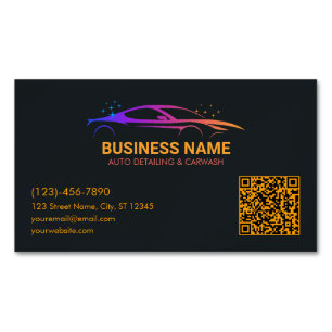 Auto Detailing and Car Wash Personalised   Magnetic Business Card