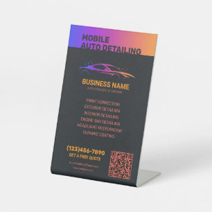 Auto Detailing and Car Wash Personalised Pedestal Sign