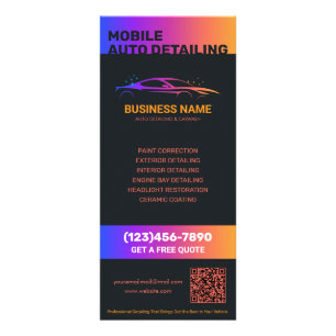 Auto Detailing and Car Wash Personalised Rack Card