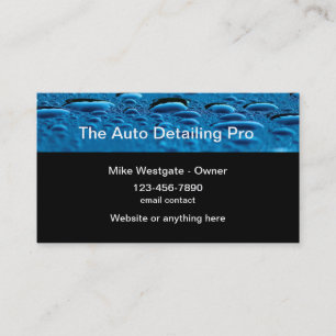 Auto Detailing And Cleaning Services Business Card