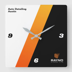 Auto Detailing Austin Square Wall Clock