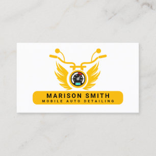 Auto Detailing, Auto Repair Logo Black Busin Business Card