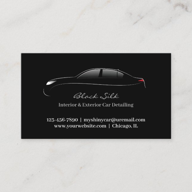 Auto Detailing Bold Business Card (Front)