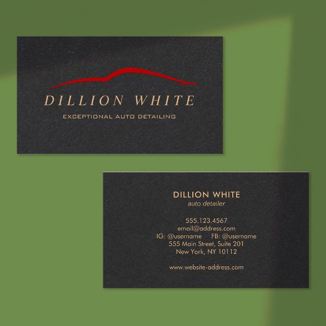 Auto Detailing, Car Repair Automotive Black Business Card (Creator Uploaded)