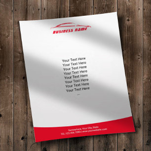 Auto Detailing Car Repair Modern Red Automotive Flyer