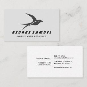 Auto Detailing Car Repair Shop Flying Bird Logo Business Card