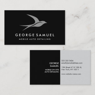 Auto Detailing Car Repair Shop Flying Bird Logo Business Card