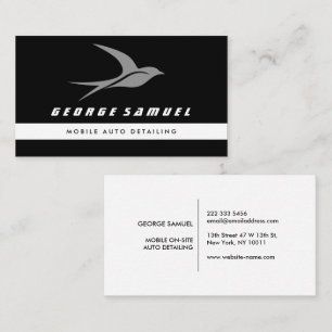 Auto Detailing Car Repair Shop Flying Bird Logo Business Card