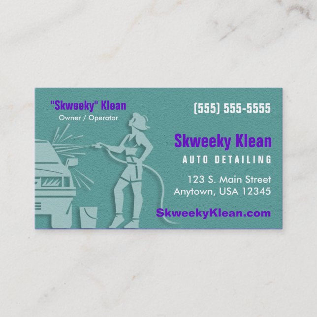 Auto Detailing / Car Wash Business Card (Front)