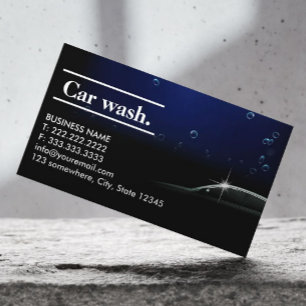 Auto Detailing Car Wash Elegant Dark Business Card