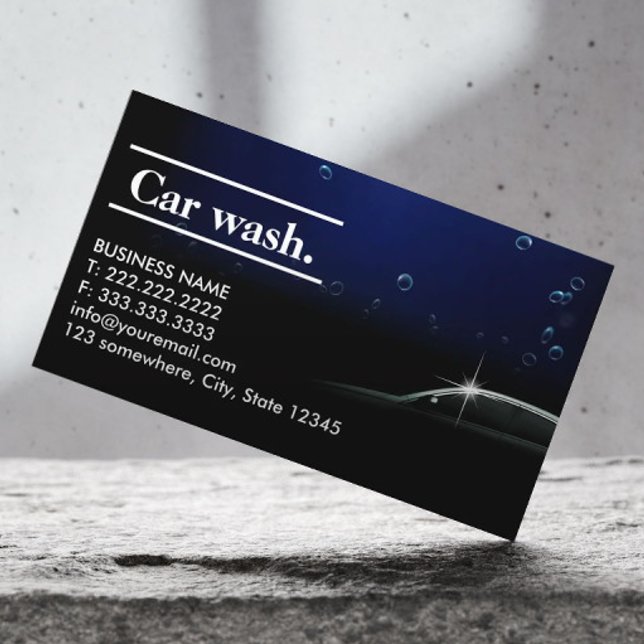Auto Detailing Car Wash Elegant Dark Business Card (Creator Uploaded)