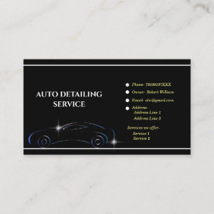 Auto detailing car washing cleaning  business card