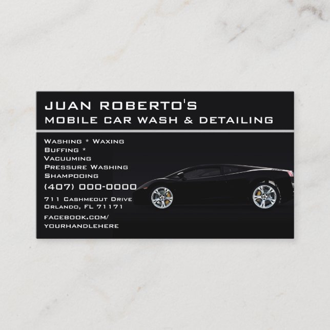 Auto Detailing Cleaning Auto Repair Business Card (Front)