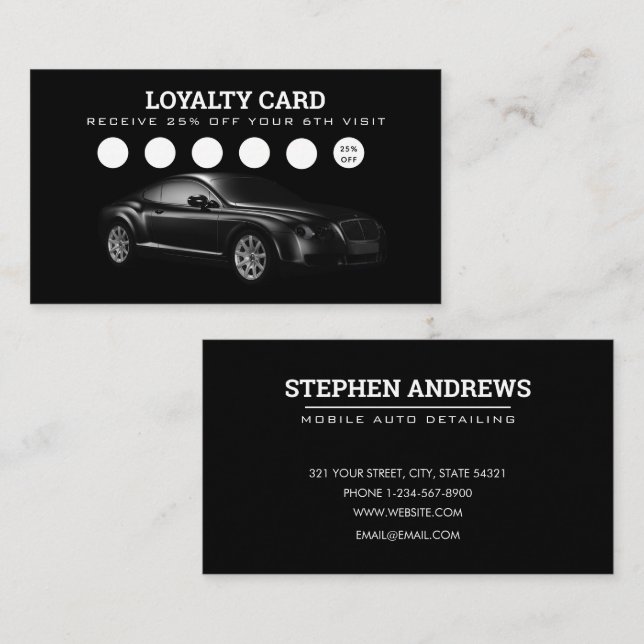 Auto Detailing Cleaning Auto Repair Loyalty Card (Front/Back)