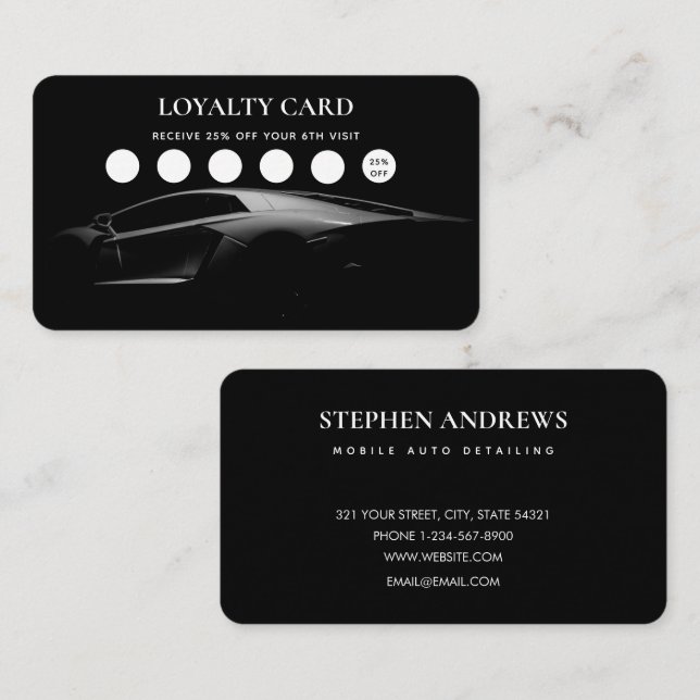 Auto Detailing Cleaning Auto Repair Loyalty Card (Front/Back)
